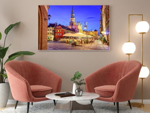 Main square of the old town of Poznan, Poland on a summer day ev