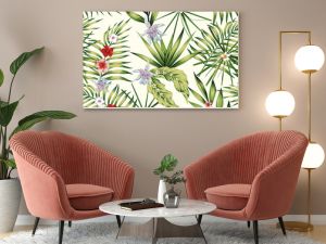 Exotic plants composition nature illustration seamless