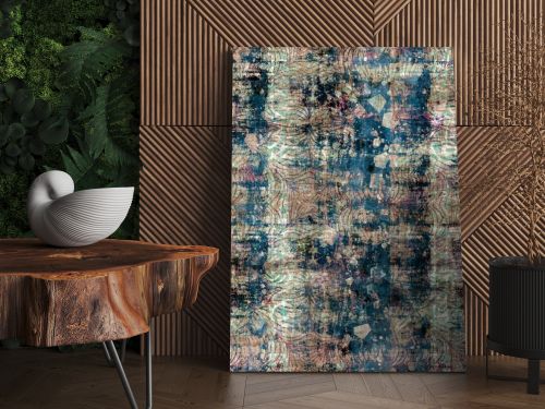 Seamless elegant mixed media pattern in navy, blue, pink, and cream