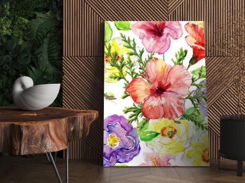 tropical floral painting pattern 