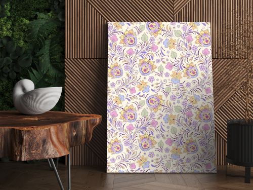 seamless pattern with abstract flowers.