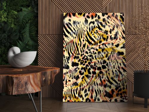  leopard and zebra skin pattern seamless design colored