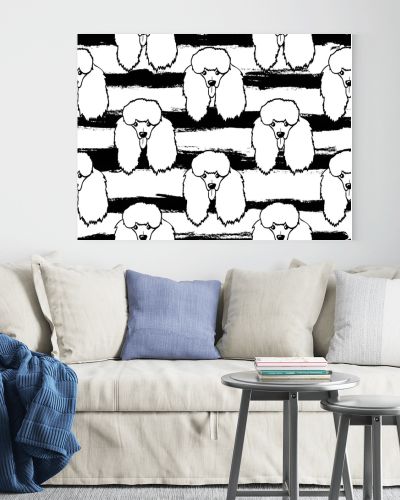 Seamless pattern with dogs. Poodle. Vector background. Perfect for wallpapers, pattern fills, web page backgrounds, surface textures, textile