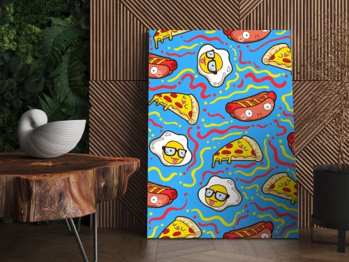 cute seamless pattern, food seamless pattern