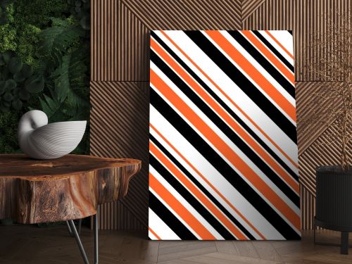 Halloween Stripes Seamless Pattern - Black, orange, and white diagonal stripes design eps10