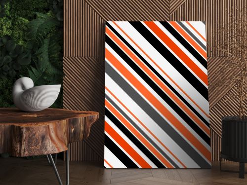 Halloween Stripes Seamless Pattern - Black, orange, and white diagonal stripes design eps10