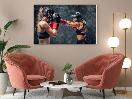 Fight between two professional female boxers