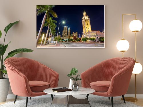 Freedom Tower at twilight in Miami