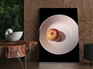 Apple in light brown plate nature morte