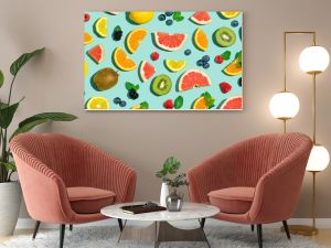 Collection of mixed fruits overhead view flat lay