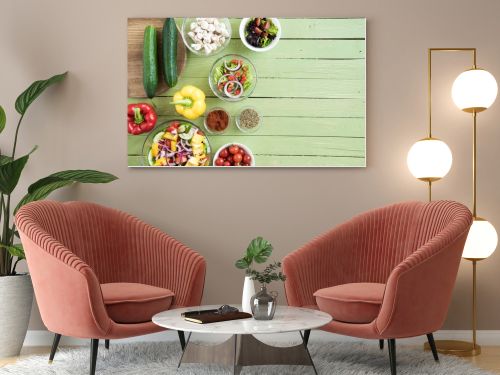 Fresh raw vegetables on table 