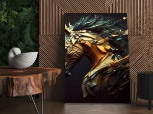 Horse abstract magical animal background with mare stallion wallpaper generative ai