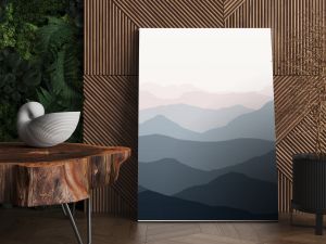 Beautiful mountains landscape. Nature background. Vector illustration for backdrops, banners, prints, posters, murals and wallpaper design.