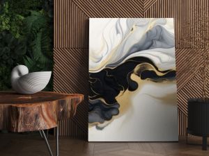 Gold abstract black marble background art paint pattern ink texture watercolor white fluid wall. Abstract liquid gold design luxury wallpaper nature black brush oil modern paper splash painting water.