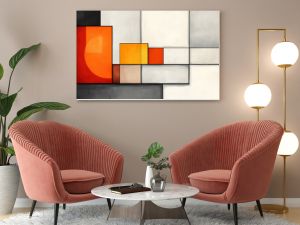 Modern Geometric Abstract Art with Bold Color Blocks