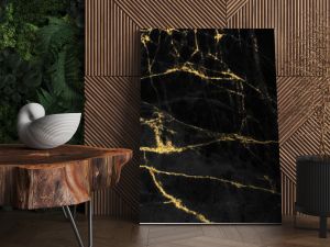 Black and gold marble texture design for cover book or brochure, poster, wallpaper background or realistic business and design artwork.