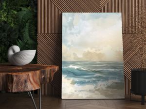 Abstract Watercolor Painting of a Seascape