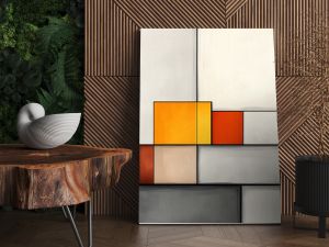 Modern Geometric Abstract Art with Bold Color Blocks