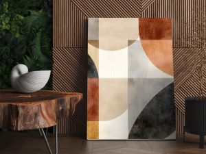 Muted Geometric Abstract Patterns Offering Modern Structured Design