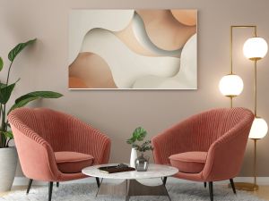 Contemporary background featuring organic shapes and a muted color scheme, suitable for elegant mockup presentations