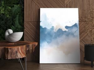 Soft watercolor splashes or strokes in muted tones, offering an artistic yet understated look