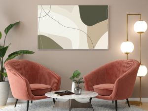 An abstract design featuring soft, organic shapes in muted colors, ideal for backgrounds or modern decor.