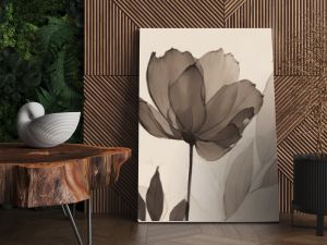 Elegant and timeless wallpaper featuring minimalist flower drawings