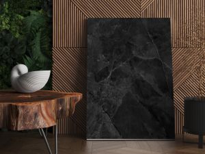 black marble background with gray veins