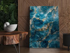 Stunning Blue and Gold Marble Texture with Elegant Veining, Decorative Surface with a Vibrant Sapphire Finish, Luxury Interior Design Inspiration