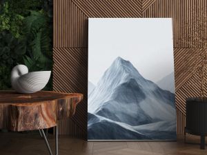 Geometric Elegance: Minimalist Abstract Mountains in Muted Tones