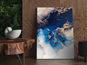 Marble ink abstract art from exquisite original painting for abstract background . Painting was painted on high quality paper texture to create smooth marble background pattern of ombre alcohol ink .