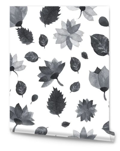 Watercolor seamless floral pattern. Flowers texture.