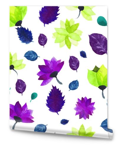 Watercolor seamless floral pattern. Flowers texture.