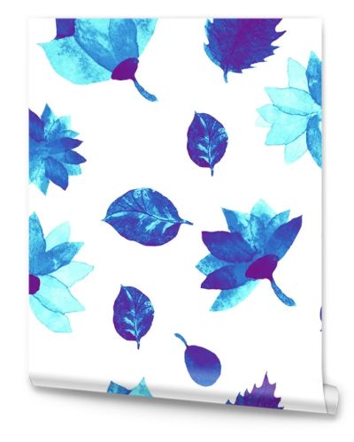 Watercolor seamless floral pattern. Flowers texture.