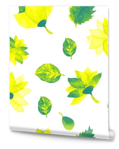 Watercolor seamless floral pattern. Flowers texture.