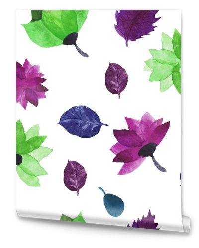 Watercolor seamless floral pattern. Flowers texture.