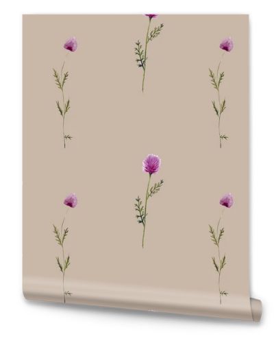 Seamless pattern with clover flowers illustrations. For prints, decor and design. 