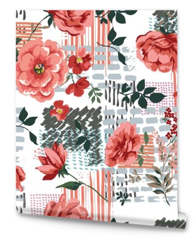 Trendy Seamless Floral Pattern geometric background