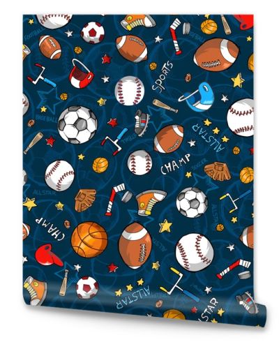 Sports Seamless Pattern Vector