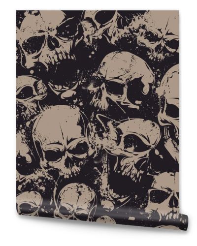 Grunge skulls seamless