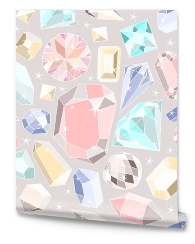 Seamless pastel diamonds pattern. Background with colorful gemst