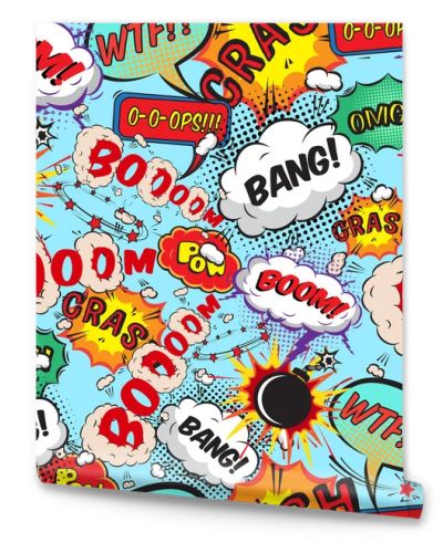 Seamless pattern comic speech bubbles