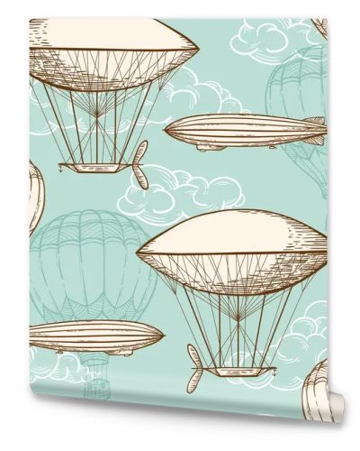 Vintage seamless pattern with air balloons