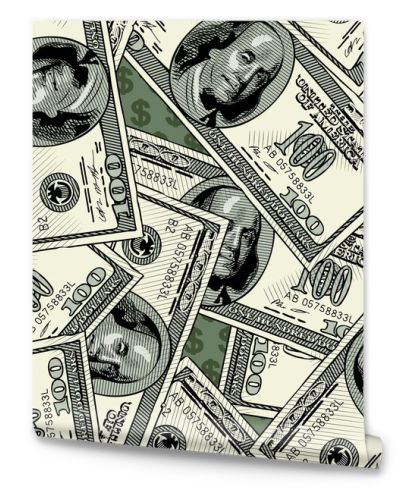 100 dollars bank notes seamless pattern background