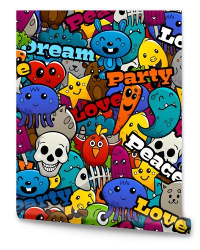 Graffiti Characters Seamless Pattern