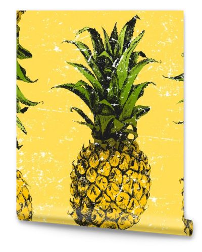 Hand drawn pineapple seamless