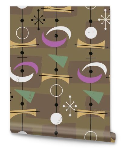 1950s Retro Mid-Century Seamless Pattern