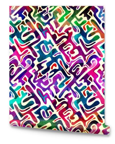 Bright abstract geometric seamless pattern in graffiti style. Quality vector illustration for your design