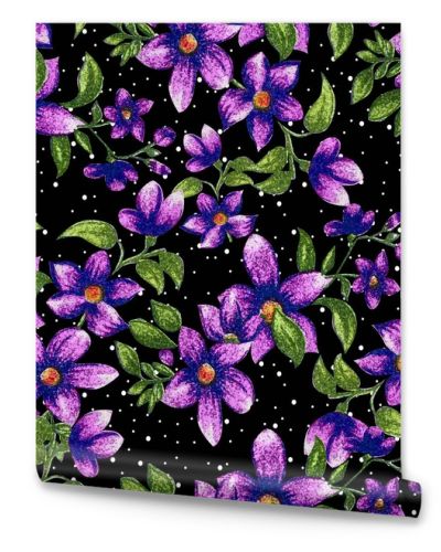 beautiful flower with leaf seamless pattern