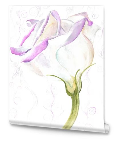 Eustoma - flowers.  Decorative composition on a watercolor background. Seamless pattern. leaves on a watercolor background. Use printed materials, signs, items, websites, maps.